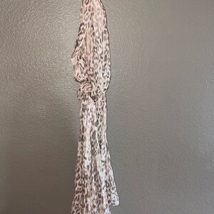 Leopard Print Scarf - Cream and Brown